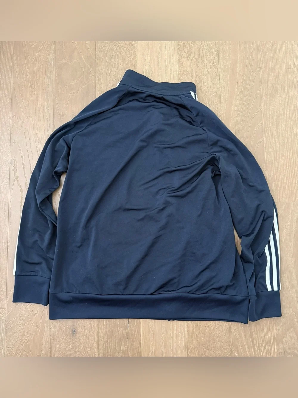 adidas Black Lightweight Track Jacket with White Sleeve Stripes